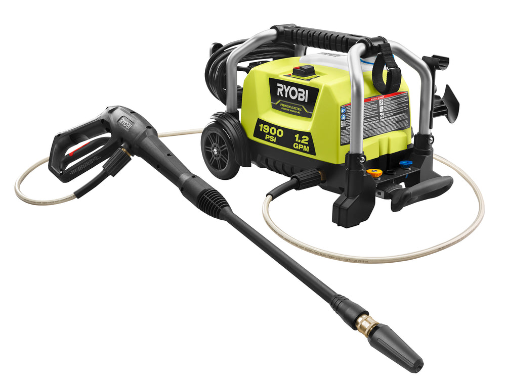 Used - RYOBI 1900 PSI 1.2 GPM Cold Water Wheeled Electric Pressure Washer