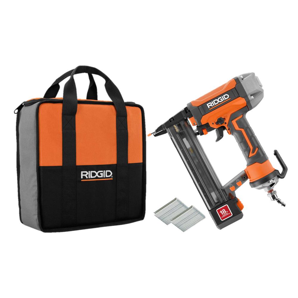 Used - RIDGID R150FSF 18-Gauge 1.5 Finish Stapler, Contractors Bag with Staples (200ct)