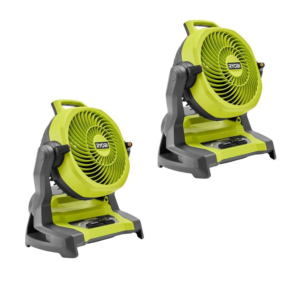 Used - Ryobi ONE+ 18V Cordless 7-1/2 in. Bucket Top Misting Fan 2-Pack (Tools Only)