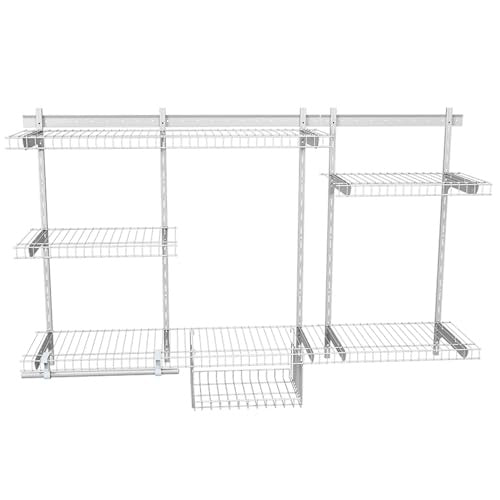 Inka Adjustable White Wire Closet Shelf Kit, 3-5 FT Expandable Organizer System InkaBullseye Deals