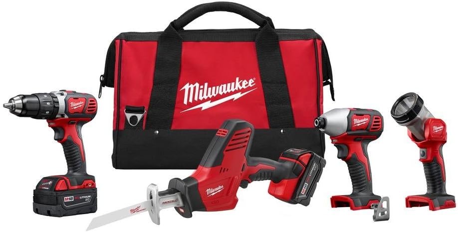 Open Box -  Milwaukee 2695-24 M18 18-volt Cordless Power Lithium-ion 4-tool Combo Kit MilwaukeeBullseye Deals