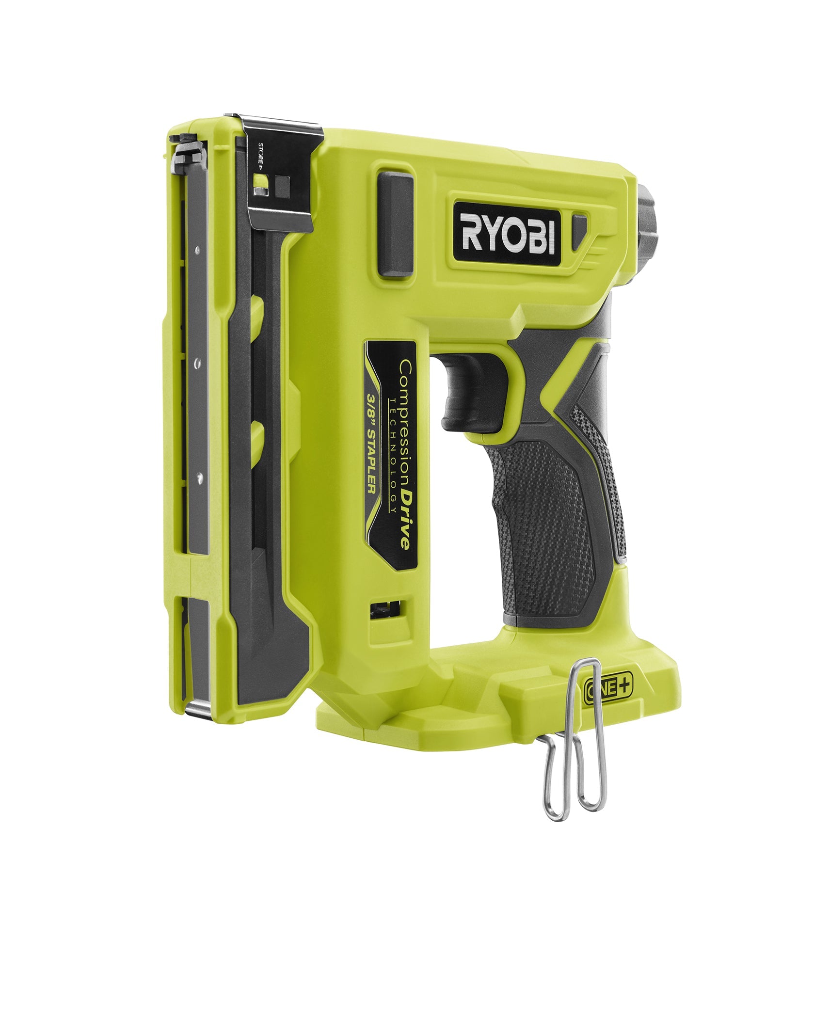 Open Box -  RYOBI 18-Volt ONE+ Cordless Compression Drive 3/8 in. Crown Stapler (Tool Only) RYOBIBullseye Deals