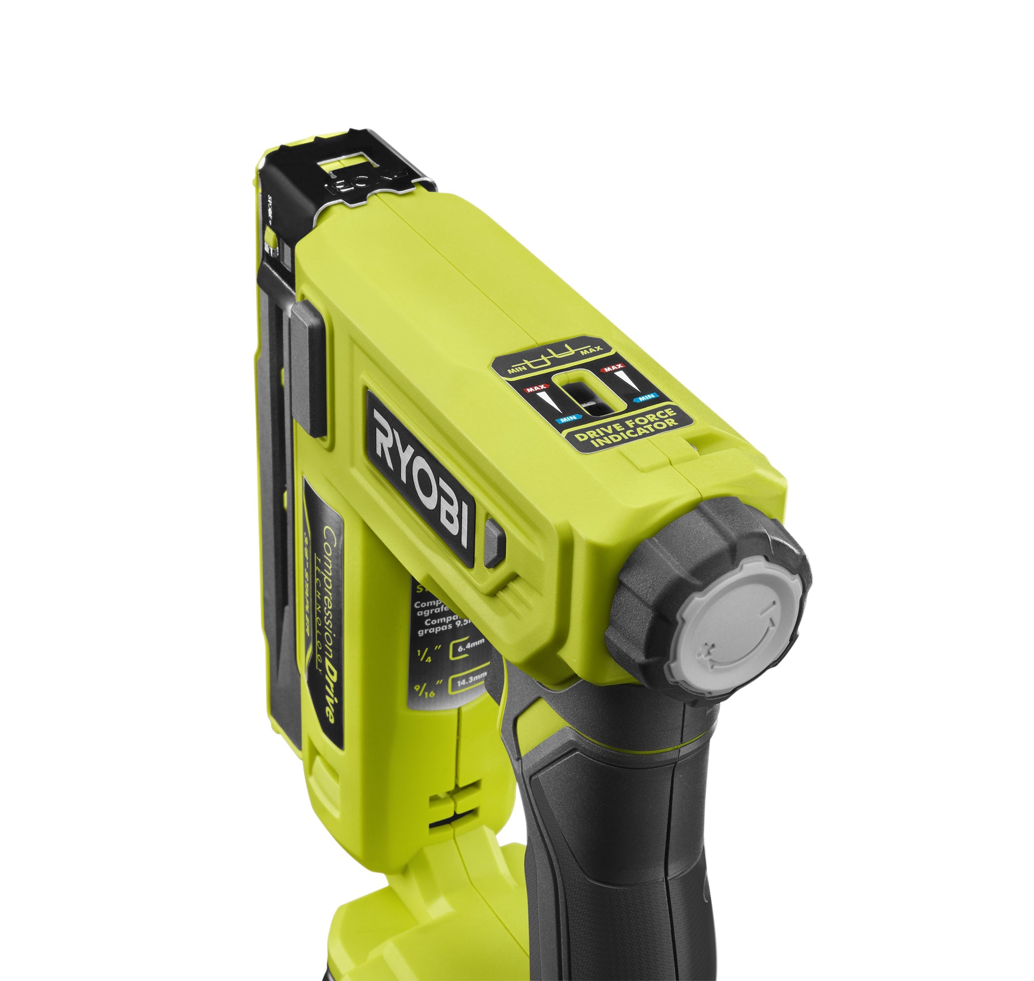 Open Box -  RYOBI 18-Volt ONE+ Cordless Compression Drive 3/8 in. Crown Stapler (Tool Only) RYOBIBullseye Deals