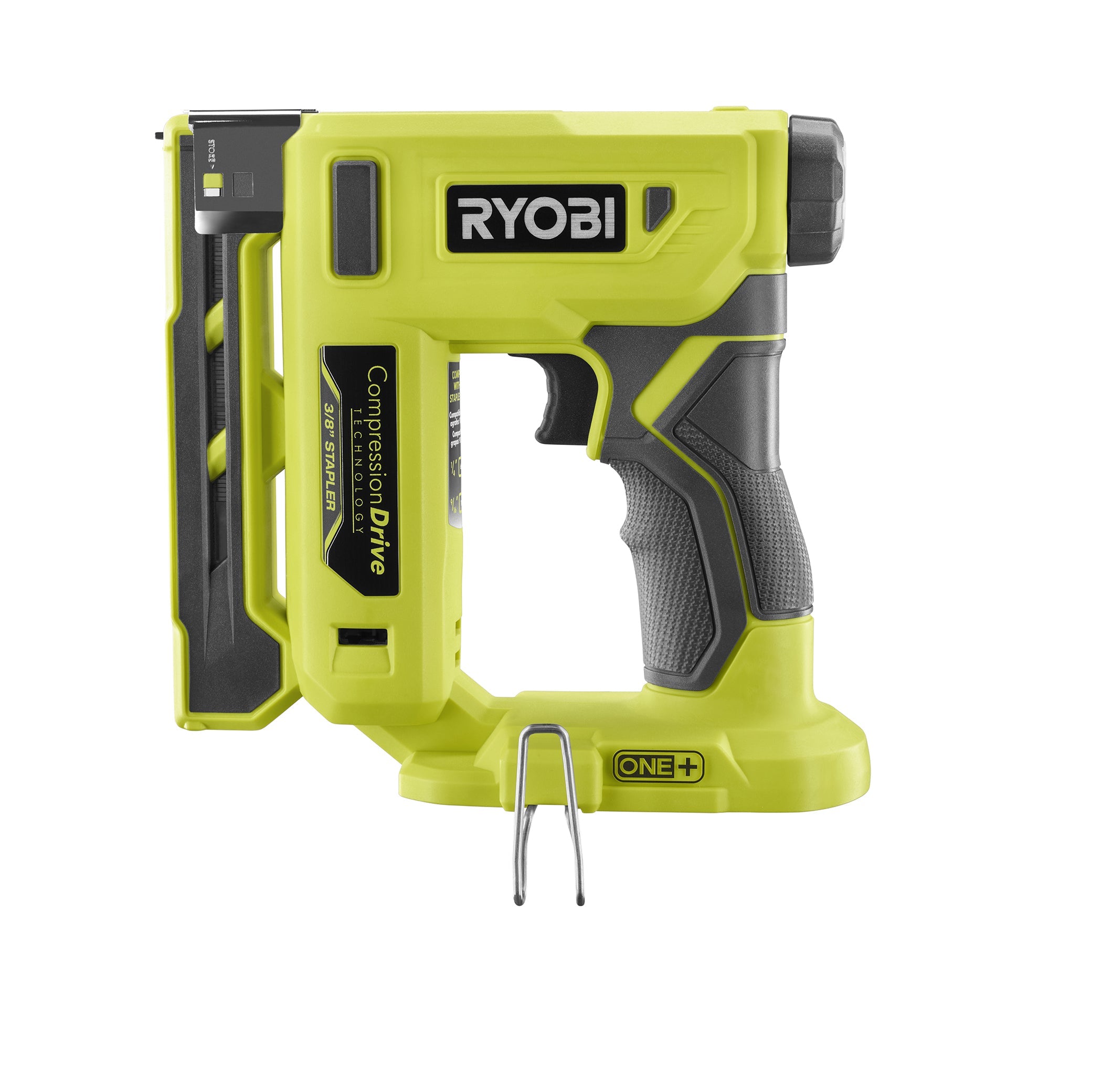 Open Box -  RYOBI 18-Volt ONE+ Cordless Compression Drive 3/8 in. Crown Stapler (Tool Only) RYOBIBullseye Deals