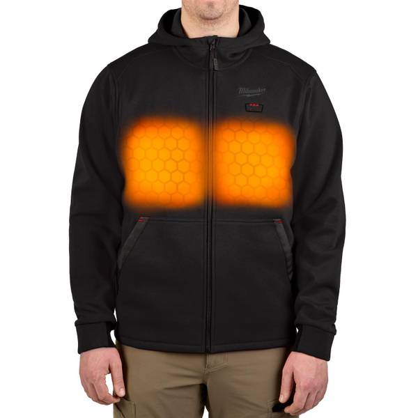 Open Box -  Men's Medium M12 12-Volt Lithium-Ion Cordless Black Heated Jacket Hoodie Kit