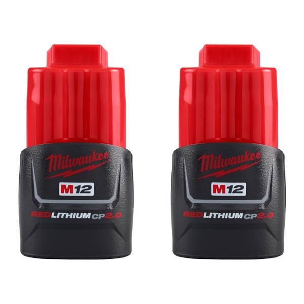 Open Box -  M12 12-Volt Lithium-Ion 2.0 Ah Compact Battery Pack (2-Pack) MilwaukeeBullseye Deals