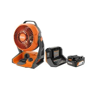 18V Cordless Jobsite Fan Kit with 4.0 Ah Battery and Charger RIDGIDBullseye Deals