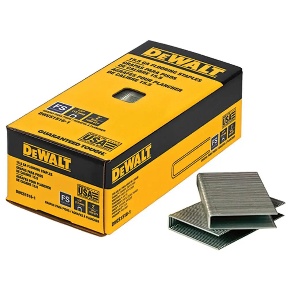 Open Box -  DEWALT 2 in. Leg x 1/2 in. Crown 15-1/2-Gauge Coated Steel Hardwood Flooring Staple (7,728 per Box) DEWALT
