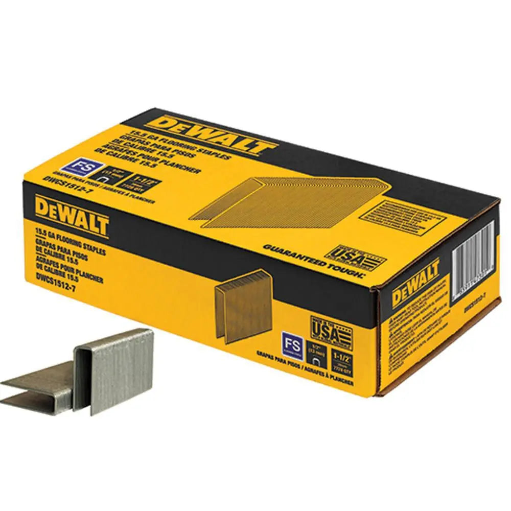 Open Box -  1-1/2 in. x 15-1/2-Gauge Glue Collated Flooring Staple (7,000 per Box) DEWALT