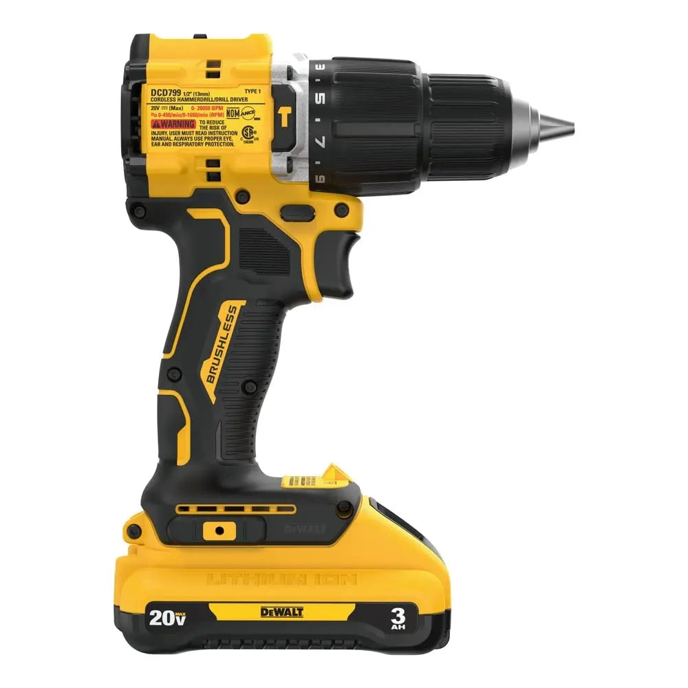Open Box - DEWALT ATOMIC 20-Volt Lithium-Ion Cordless 1/2 in. Compact Hammer Drill with 3.0Ah Battery, Charger and Bag DEWALTBullseye Deals