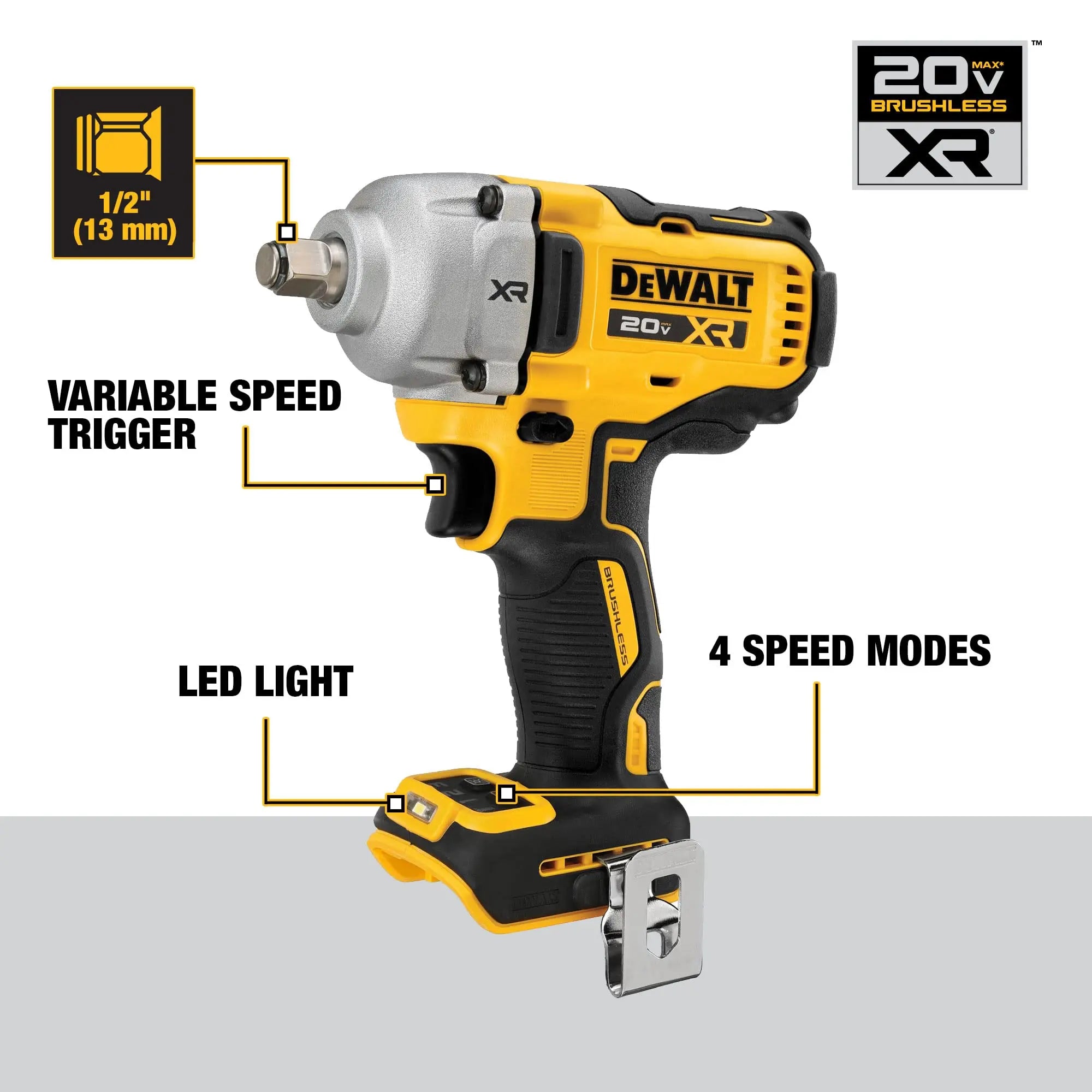 Open Box - DEWALT 20-Volt MAX XR Cordless 1/2 in. Impact Wrench (Tool-Only) DEWALT
