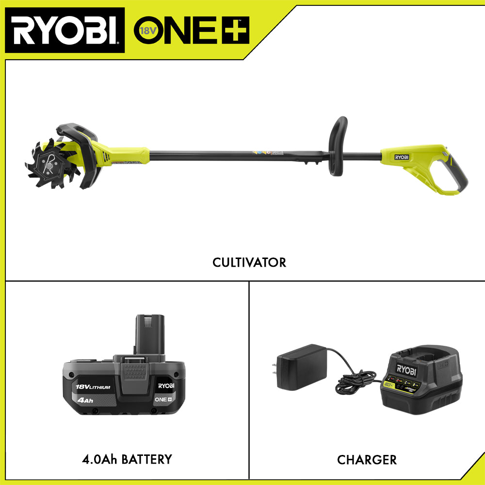 Open Box -  RYOBI ONE+ 8 in. 18V Cordless Cultivator (Tool-Only)