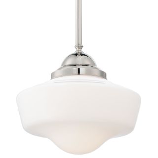 Open Box - Minka Lavery 2256-613 1 Light 12.25" Height Indoor Schoolhouse Pendant in Polished Nickel
