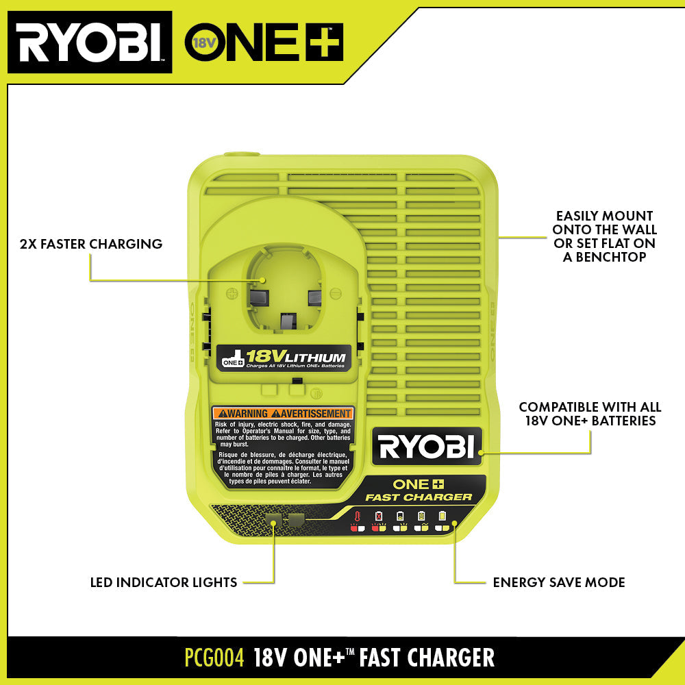 Open Box -  RYOBI ONE+ 18V Fast Charger RYOBIBullseye Deals