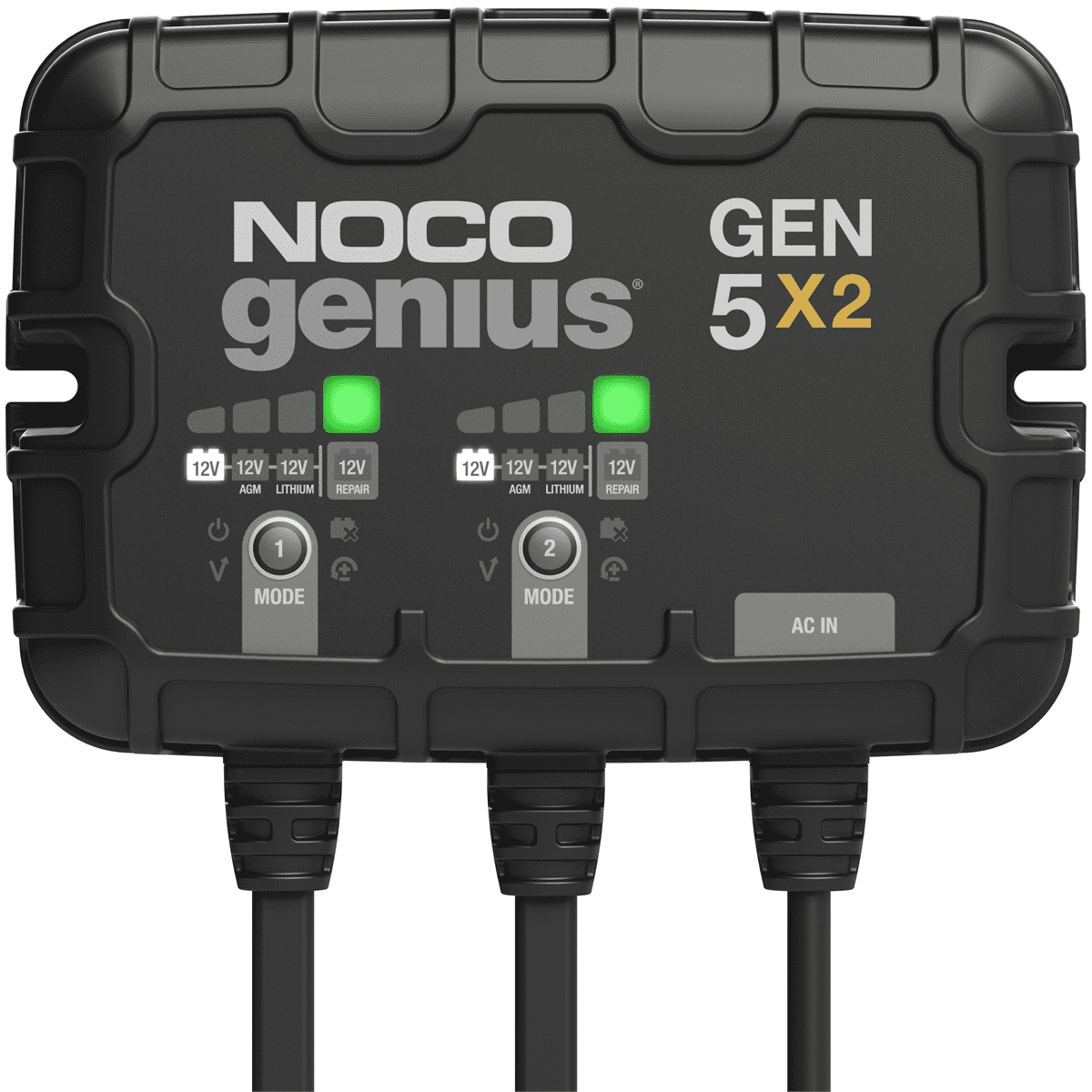 NOCO Genius GEN5X2 2-Bank 10A (5A/Bank) 12V Onboard Battery Charger and Maintainer NOCOBullseye Deals