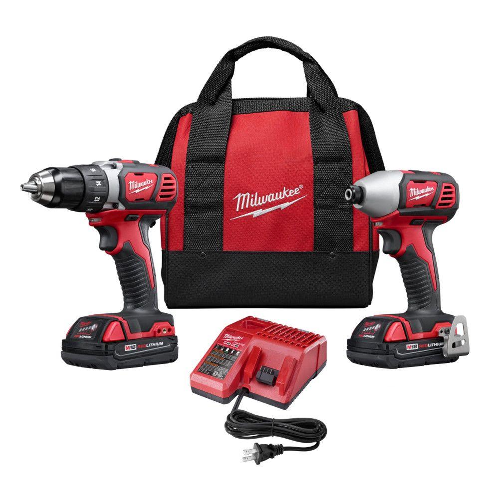 Open Box -  Milwaukee M18 18-Volt Cordless Drill Driver/Impact Driver Combo Kit (2-Tool) MilwaukeeBullseye Deals