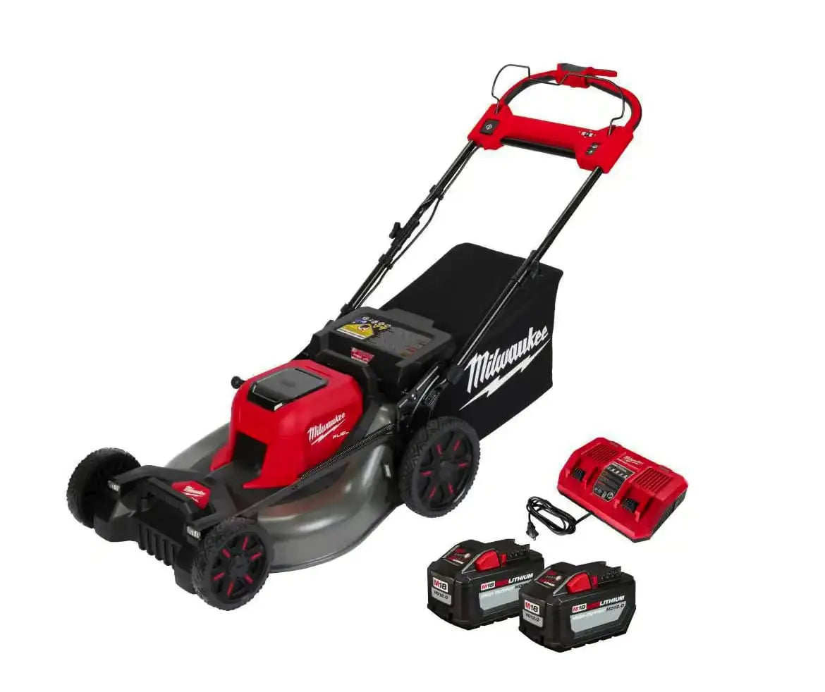 Open Box - Milwaukee M18 FUEL Brushless Cordless 21 in. Walk Behind Dual Battery Self-Propelled Mower w/ (2) 12.0Ah Battery and Rapid Charger MilwaukeeBullseye Deals