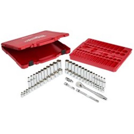 Milwaukee Electric Tools MLW48-22-9008 0.37 in. Ratchet & Socket Set - 56 Piece