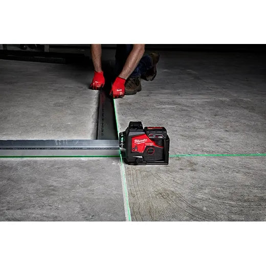 Open Box -  Milwaukee M12 12-Volt Lithium-Ion Cordless Green 250 ft. 3-Plane Laser Level Kit with One 4.0 Ah Battery, Charger and Case