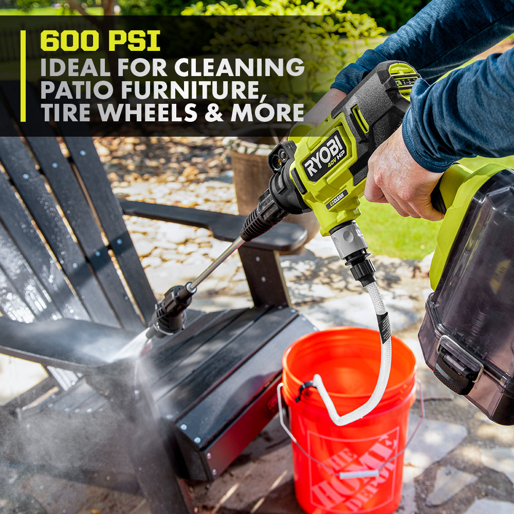 Open Box -  RYOBI 40V HP Brushless EZClean 600 PSI 0.7 GPM Cold Water Electric Power Cleaner (Tool-Only)