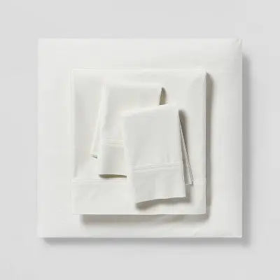 300 Thread Count Solid Organic Cotton Sheet Set - Threshold Luxe Percale Bedding - Secondipity