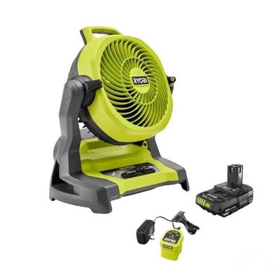 New - RYOBI ONE+ 18V Cordless 7-1/2 in. Bucket Top Misting Fan Kit with 1.5 Ah Battery and Charger