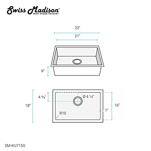 Open Box - Swiss Madison SM-KU715G - Kitchen Sinks Sinks