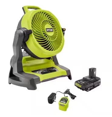 Open Box - RYOBI ONE+ 18V Cordless 7-1/2 in. Bucket Top Misting Fan Kit with 1.5 Ah Battery and Charger