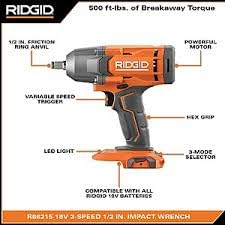 Open Box -  RIDGID 18V Cordless 1/2 in. Impact Wrench Kit with 4.0 Ah Battery and Charger