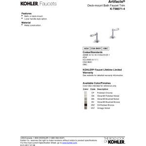 Open Box - Kohler K-T98071-4-CP Artifacts Handle