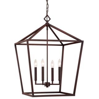 Open Box - Millennium Lighting 3254-RBZ 4 Light 20" Wide Foyer Pendant with Cage Open Frame and Candle Style Lights