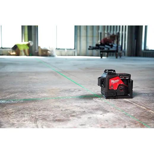 Open Box -  Milwaukee M12 12-Volt Lithium-Ion Cordless Green 250 ft. 3-Plane Laser Level Kit with One 4.0 Ah Battery, Charger and Case