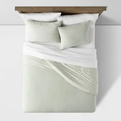 3pc Washed Cotton Sateen Duvet & Sham Set - Threshold ThresholdBullseye Deals