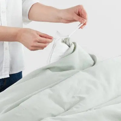 3pc Washed Cotton Sateen Duvet & Sham Set - Threshold ThresholdBullseye Deals