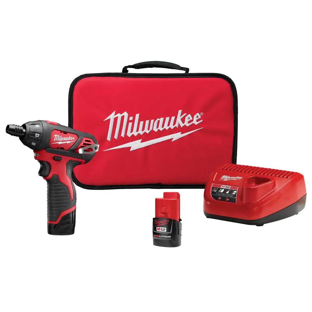Open Box - Milwaukee 2401-22 M12 12-Volt Lithium-Ion 1/4 in. Hex Cordless Screwdriver Kit Milwaukee