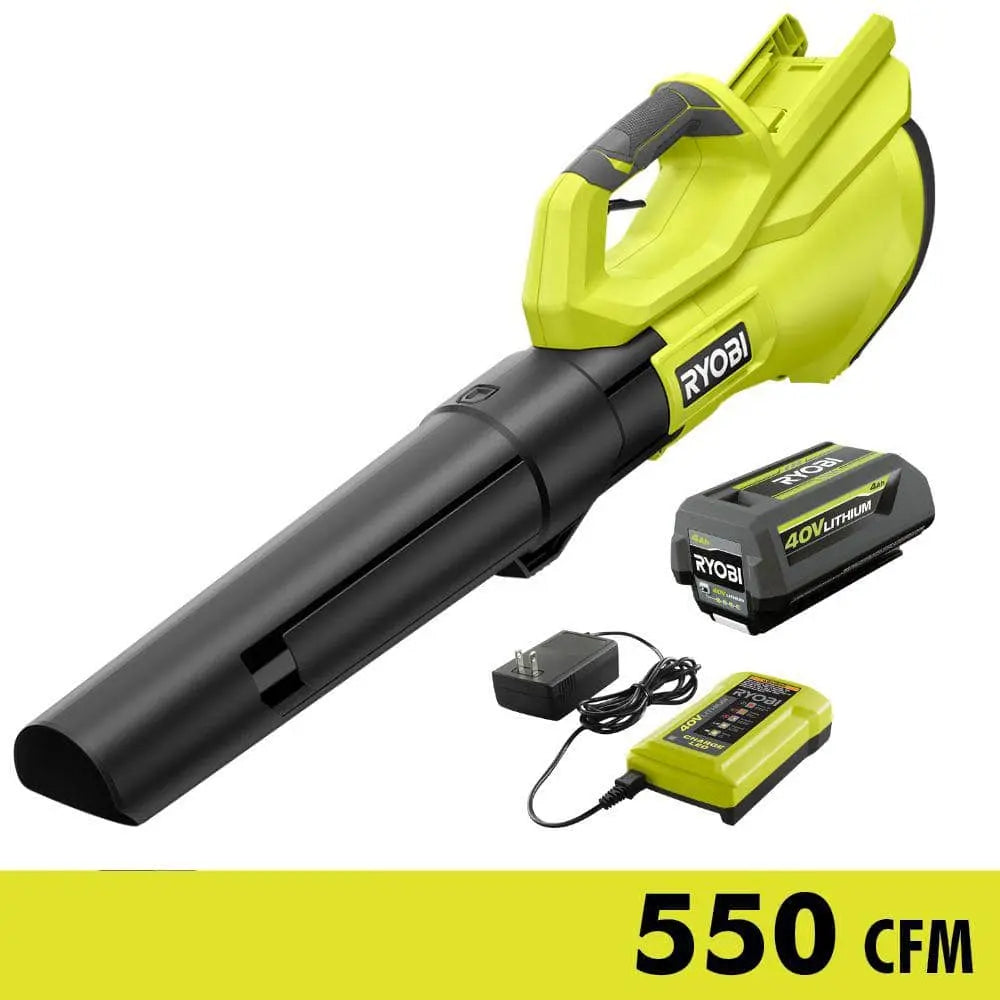 40V 120 MPH 550 CFM Cordless Battery Blower With 4.0 Ah Battery and Charger RYOBIBullseye Deals
