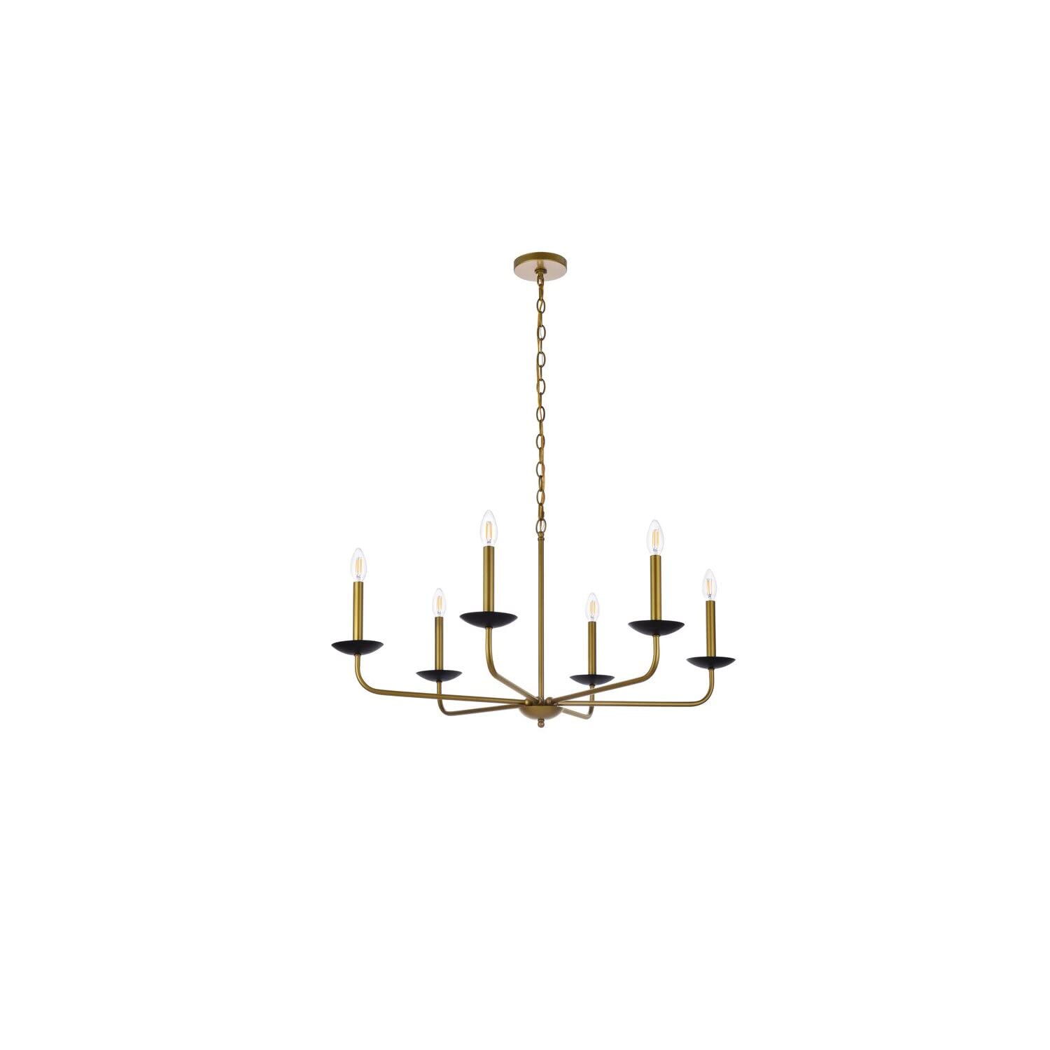 Open Box - Elegant Lighting LD812D36BRK - Chandeliers Indoor Lighting