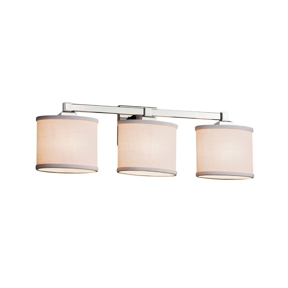Open Box - Justice Design Group FAB-8433-30-WHTE-CROM Textile 24.5" Regency 3 Light Vanity Light