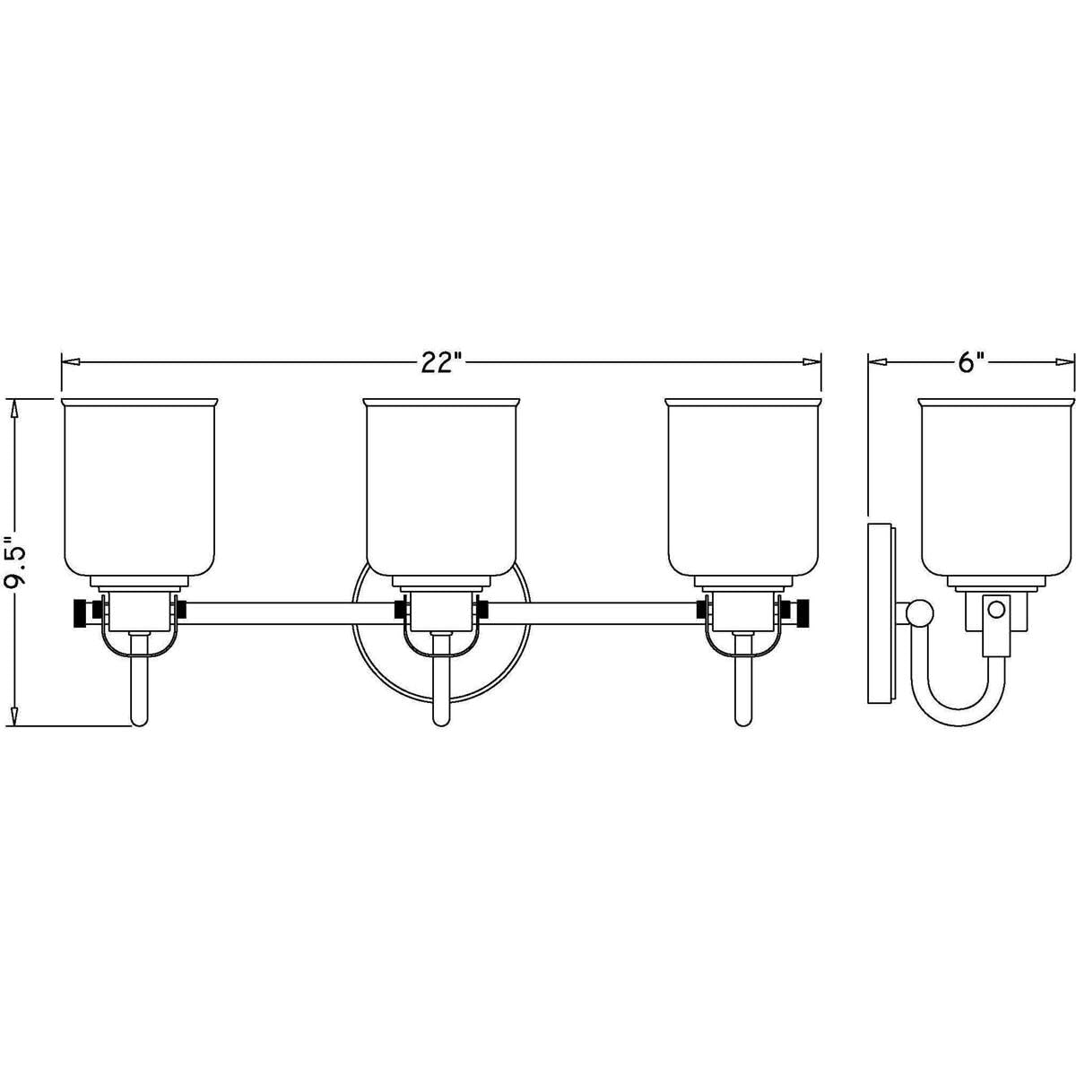 Open Box - Z-Lite 340-3V-CH - Bathroom Fixtures Indoor Lighting