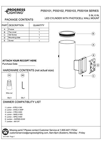 Open Box - Progress Lighting P550103-031-30 - Wall Sconces Outdoor Lighting