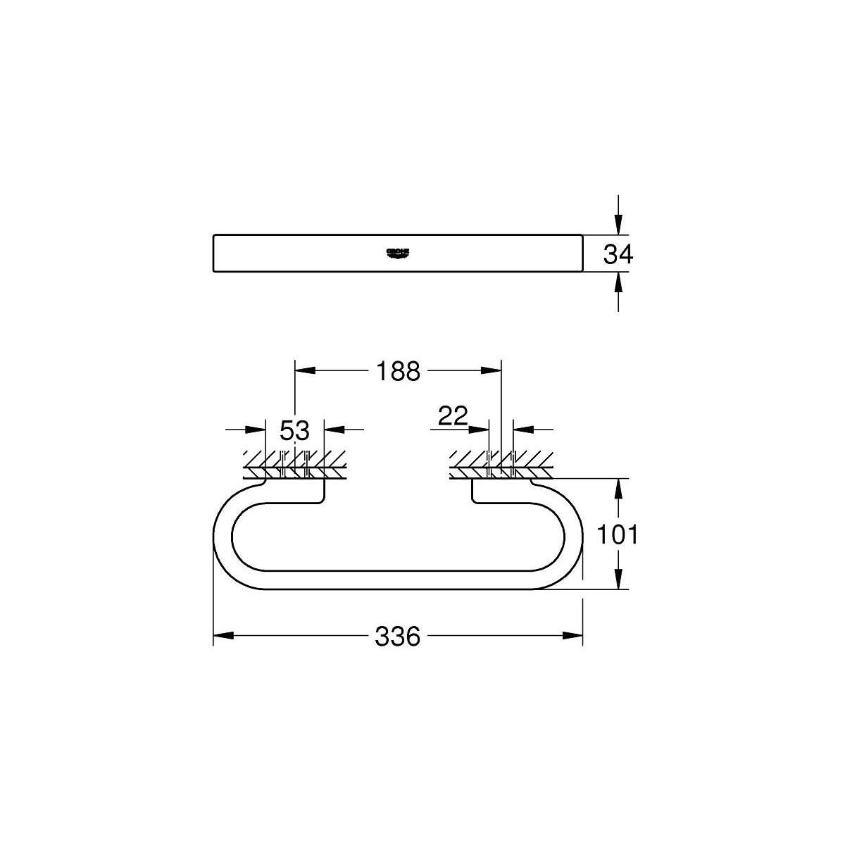 Open Box - Grohe 41064GN0 - Grab Bar Accessory