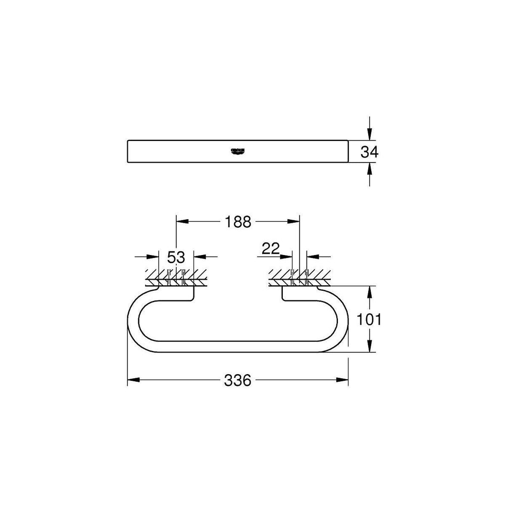Open Box - Grohe 41064GN0 - Grab Bar Accessory
