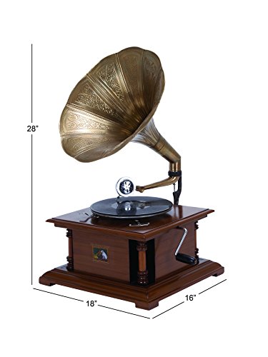 Open Box -  DecMode 28 H  18 W Wood Vintage Gramophone  Copper  1 - Piece DecModeBullseye Deals