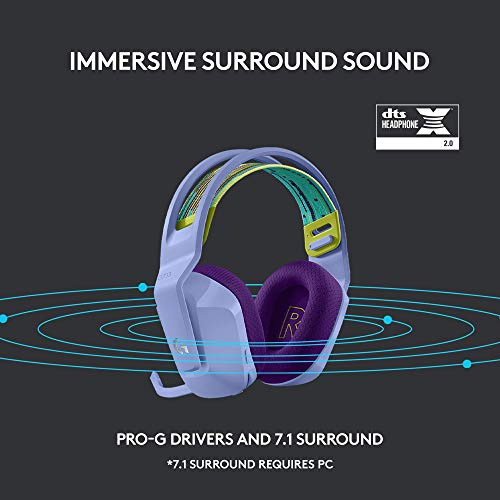 Refurbished - HEADSET PC-G733 LIGHTSPEED Wireless RGB Gaming Headset-LILAC-2.4GHZ- 981-000889