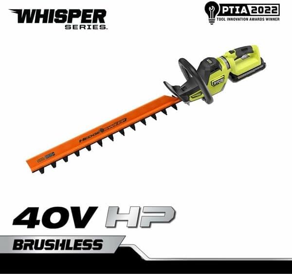 Open Box -  RYOBI 40V HP Brushless Whisper-Series 26-inch Hedge Trimmer Kit with 2.0 Ah Battery and Charger