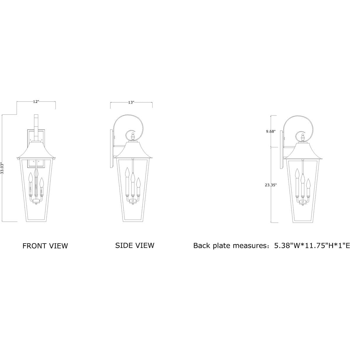 Open Box - Z-Lite 5008XL-BK - Wall Sconces Outdoor Lighting
