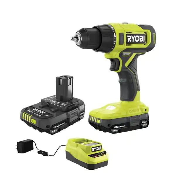 Open Box - ONE+ 18V Cordless 1/2 in. Drill/Driver Kit with (2) 1.5 Ah Batteries and Charger RYOBIBullseye Deals