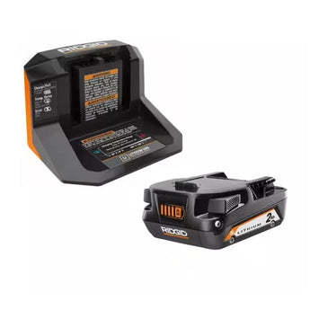 Open Box -  RIDGID 18-Volt Lithium-Ion 2.0 Ah Battery Starter Kit RIDGID