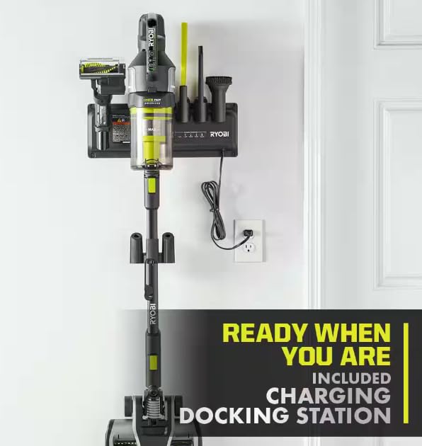 Open Box -  Ryobi ONE+ HP 18V Brushless Cordless Advanced WHISPER Series Stick Vacuum Kit with 4.0 Ah Battery and Charger