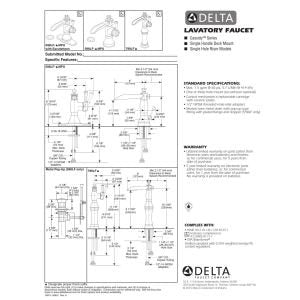 Open Box - Delta 798LF Cassidy Single Hole Waterfall Bathroom Faucet with Riser - Includes  - Less Drain Assembly